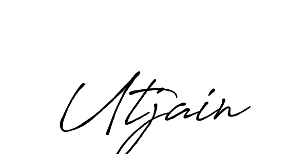 Create a beautiful signature design for name Utjain. With this signature (Antro_Vectra_Bolder) fonts, you can make a handwritten signature for free. Utjain signature style 7 images and pictures png