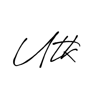 Design your own signature with our free online signature maker. With this signature software, you can create a handwritten (Antro_Vectra_Bolder) signature for name Utk. Utk signature style 7 images and pictures png