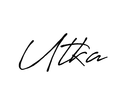 Create a beautiful signature design for name Utka. With this signature (Antro_Vectra_Bolder) fonts, you can make a handwritten signature for free. Utka signature style 7 images and pictures png