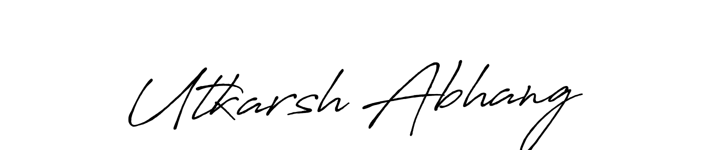 Similarly Antro_Vectra_Bolder is the best handwritten signature design. Signature creator online .You can use it as an online autograph creator for name Utkarsh Abhang. Utkarsh Abhang signature style 7 images and pictures png