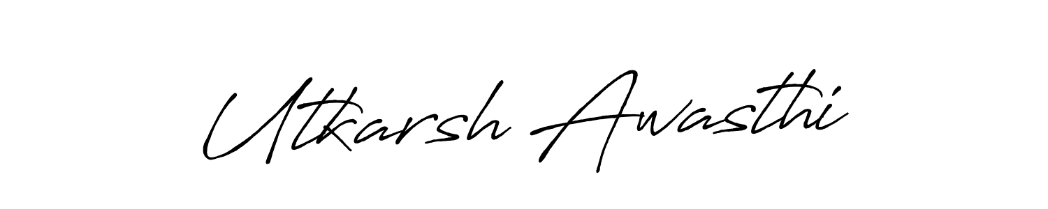 Utkarsh Awasthi stylish signature style. Best Handwritten Sign (Antro_Vectra_Bolder) for my name. Handwritten Signature Collection Ideas for my name Utkarsh Awasthi. Utkarsh Awasthi signature style 7 images and pictures png