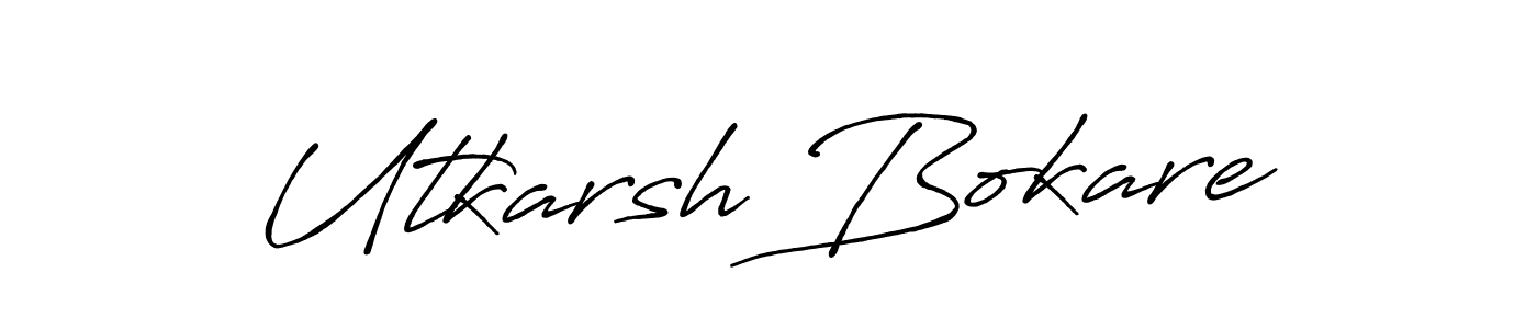 Utkarsh Bokare stylish signature style. Best Handwritten Sign (Antro_Vectra_Bolder) for my name. Handwritten Signature Collection Ideas for my name Utkarsh Bokare. Utkarsh Bokare signature style 7 images and pictures png