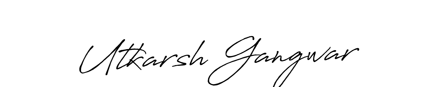 Make a beautiful signature design for name Utkarsh Gangwar. With this signature (Antro_Vectra_Bolder) style, you can create a handwritten signature for free. Utkarsh Gangwar signature style 7 images and pictures png