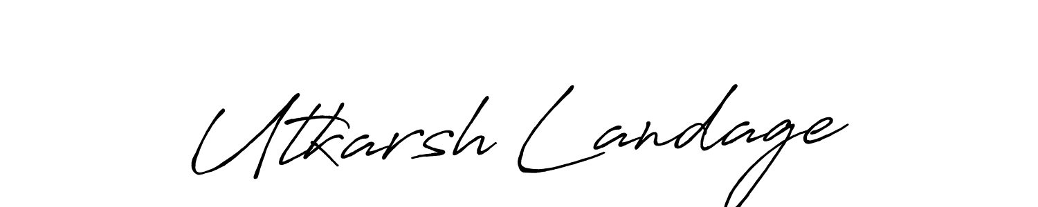 Create a beautiful signature design for name Utkarsh Landage. With this signature (Antro_Vectra_Bolder) fonts, you can make a handwritten signature for free. Utkarsh Landage signature style 7 images and pictures png