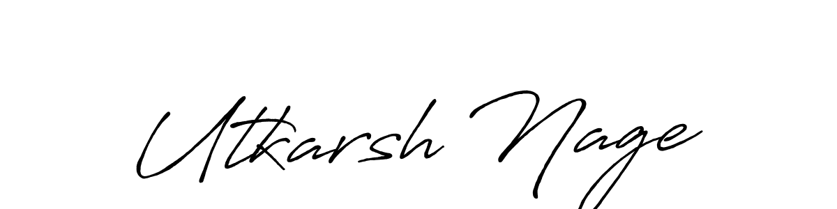 Use a signature maker to create a handwritten signature online. With this signature software, you can design (Antro_Vectra_Bolder) your own signature for name Utkarsh Nage. Utkarsh Nage signature style 7 images and pictures png