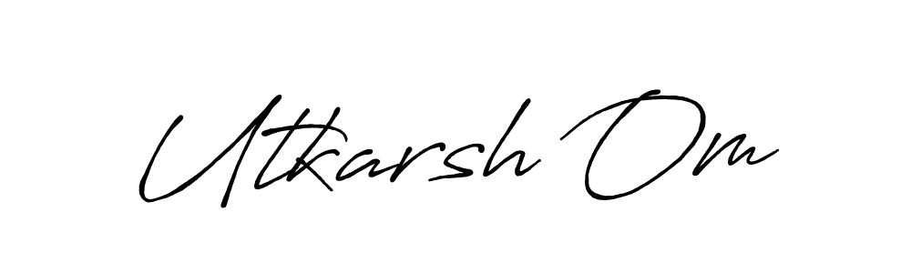 How to make Utkarsh Om signature? Antro_Vectra_Bolder is a professional autograph style. Create handwritten signature for Utkarsh Om name. Utkarsh Om signature style 7 images and pictures png