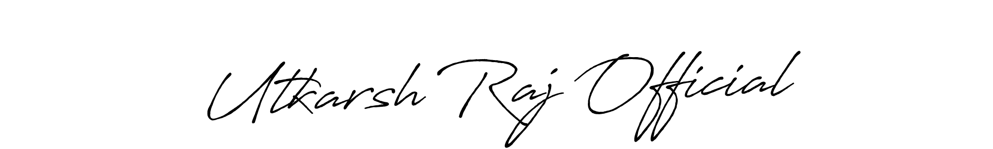 Make a beautiful signature design for name Utkarsh Raj Official. With this signature (Antro_Vectra_Bolder) style, you can create a handwritten signature for free. Utkarsh Raj Official signature style 7 images and pictures png