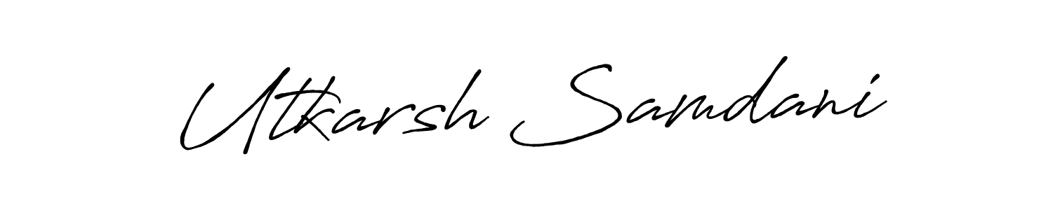 The best way (Antro_Vectra_Bolder) to make a short signature is to pick only two or three words in your name. The name Utkarsh Samdani include a total of six letters. For converting this name. Utkarsh Samdani signature style 7 images and pictures png