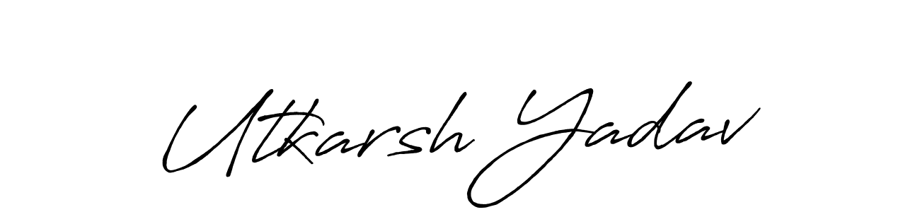 How to make Utkarsh Yadav name signature. Use Antro_Vectra_Bolder style for creating short signs online. This is the latest handwritten sign. Utkarsh Yadav signature style 7 images and pictures png