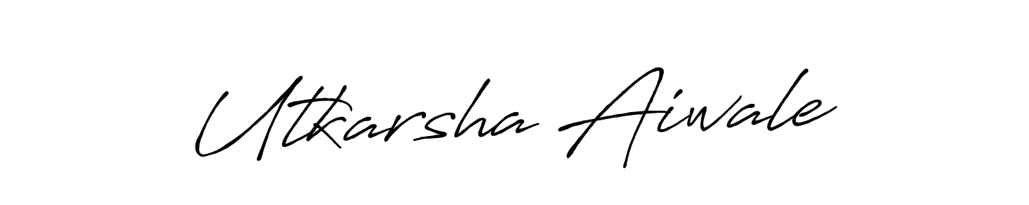 if you are searching for the best signature style for your name Utkarsha Aiwale. so please give up your signature search. here we have designed multiple signature styles  using Antro_Vectra_Bolder. Utkarsha Aiwale signature style 7 images and pictures png