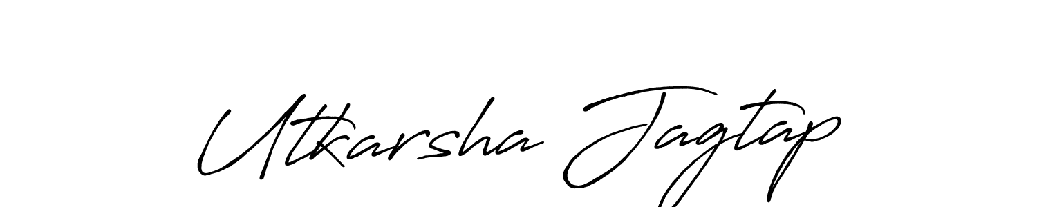 How to make Utkarsha Jagtap signature? Antro_Vectra_Bolder is a professional autograph style. Create handwritten signature for Utkarsha Jagtap name. Utkarsha Jagtap signature style 7 images and pictures png