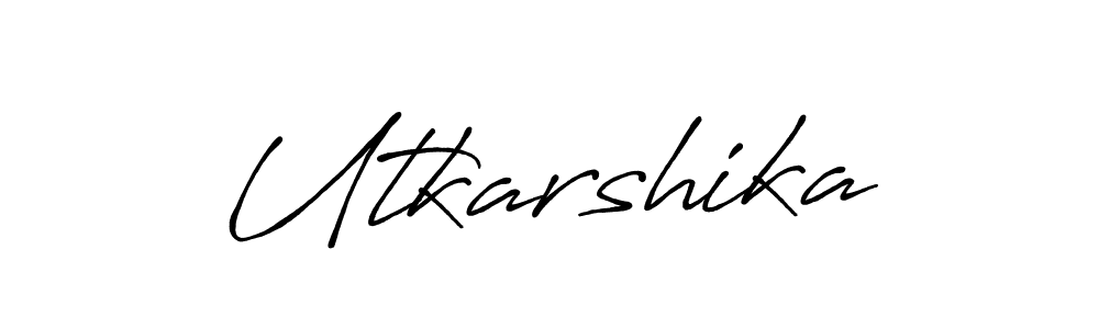 How to make Utkarshika name signature. Use Antro_Vectra_Bolder style for creating short signs online. This is the latest handwritten sign. Utkarshika signature style 7 images and pictures png