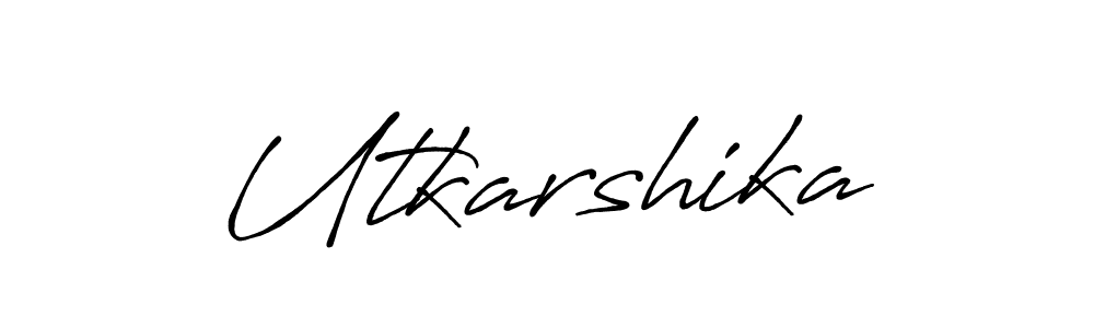 if you are searching for the best signature style for your name Utkarshika. so please give up your signature search. here we have designed multiple signature styles  using Antro_Vectra_Bolder. Utkarshika signature style 7 images and pictures png