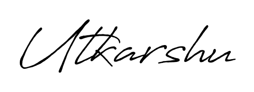 Personalize your online presence with Utkarshu signature rendered in elegant Antro_Vectra_Bolder font. Great for website footers and blogs. Utkarshu signature style 7 images and pictures png