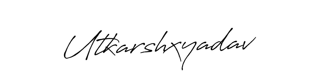 The best way (Antro_Vectra_Bolder) to make a short signature is to pick only two or three words in your name. The name Utkarshxyadav include a total of six letters. For converting this name. Utkarshxyadav signature style 7 images and pictures png