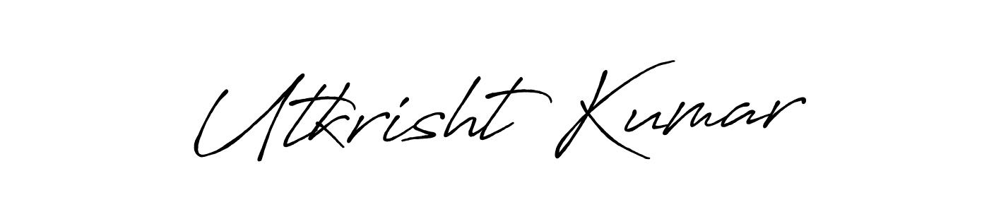 How to make Utkrisht Kumar name signature. Use Antro_Vectra_Bolder style for creating short signs online. This is the latest handwritten sign. Utkrisht Kumar signature style 7 images and pictures png