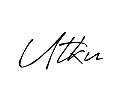 Utku stylish signature style. Best Handwritten Sign (Antro_Vectra_Bolder) for my name. Handwritten Signature Collection Ideas for my name Utku. Utku signature style 7 images and pictures png