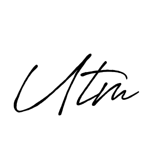 Utm stylish signature style. Best Handwritten Sign (Antro_Vectra_Bolder) for my name. Handwritten Signature Collection Ideas for my name Utm. Utm signature style 7 images and pictures png