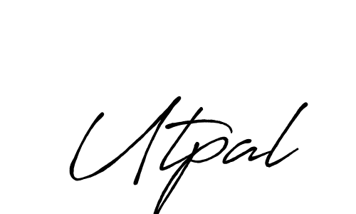 Use a signature maker to create a handwritten signature online. With this signature software, you can design (Antro_Vectra_Bolder) your own signature for name Utpal. Utpal signature style 7 images and pictures png