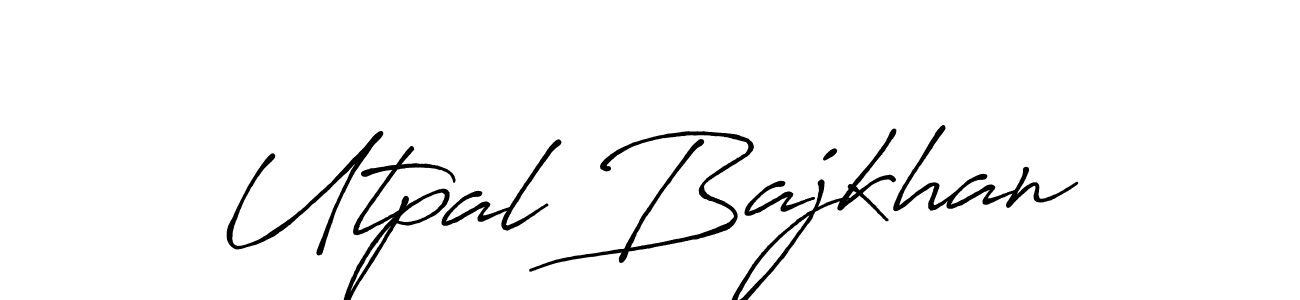 Make a beautiful signature design for name Utpal Bajkhan. With this signature (Antro_Vectra_Bolder) style, you can create a handwritten signature for free. Utpal Bajkhan signature style 7 images and pictures png