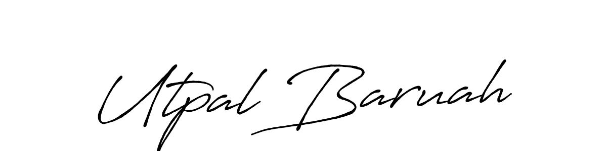 How to make Utpal Baruah name signature. Use Antro_Vectra_Bolder style for creating short signs online. This is the latest handwritten sign. Utpal Baruah signature style 7 images and pictures png