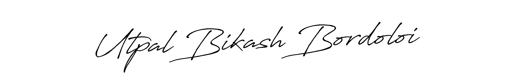 The best way (Antro_Vectra_Bolder) to make a short signature is to pick only two or three words in your name. The name Utpal Bikash Bordoloi include a total of six letters. For converting this name. Utpal Bikash Bordoloi signature style 7 images and pictures png