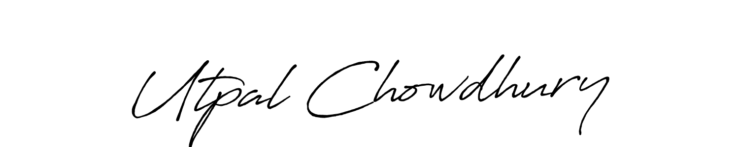 Utpal Chowdhury stylish signature style. Best Handwritten Sign (Antro_Vectra_Bolder) for my name. Handwritten Signature Collection Ideas for my name Utpal Chowdhury. Utpal Chowdhury signature style 7 images and pictures png