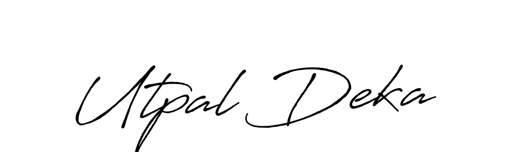 Use a signature maker to create a handwritten signature online. With this signature software, you can design (Antro_Vectra_Bolder) your own signature for name Utpal Deka. Utpal Deka signature style 7 images and pictures png