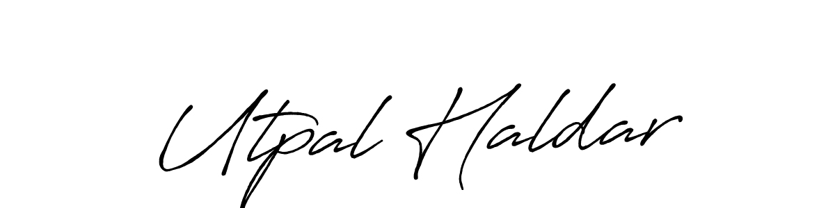 Design your own signature with our free online signature maker. With this signature software, you can create a handwritten (Antro_Vectra_Bolder) signature for name Utpal Haldar. Utpal Haldar signature style 7 images and pictures png