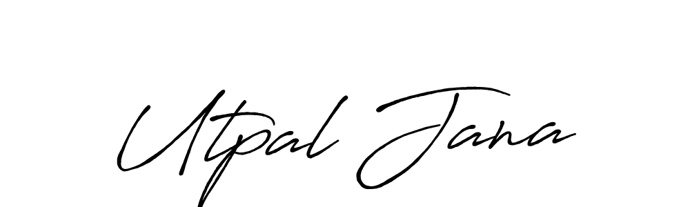 Create a beautiful signature design for name Utpal Jana. With this signature (Antro_Vectra_Bolder) fonts, you can make a handwritten signature for free. Utpal Jana signature style 7 images and pictures png