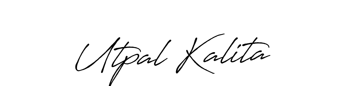 Utpal Kalita stylish signature style. Best Handwritten Sign (Antro_Vectra_Bolder) for my name. Handwritten Signature Collection Ideas for my name Utpal Kalita. Utpal Kalita signature style 7 images and pictures png