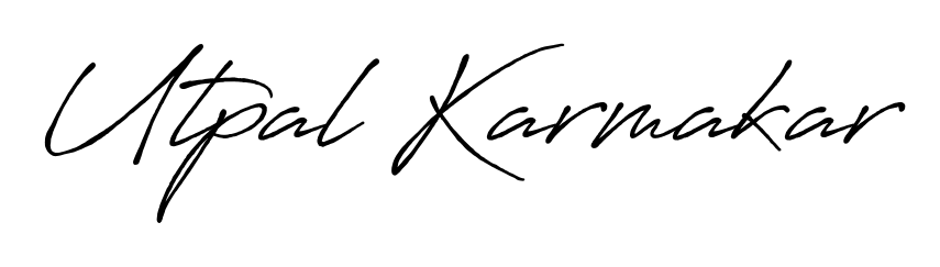 Get inspired by this graceful Antro_Vectra_Bolder signature style for name Utpal Karmakar. Smooth loops and balanced proportions for everyday use. Utpal Karmakar signature style 7 images and pictures png