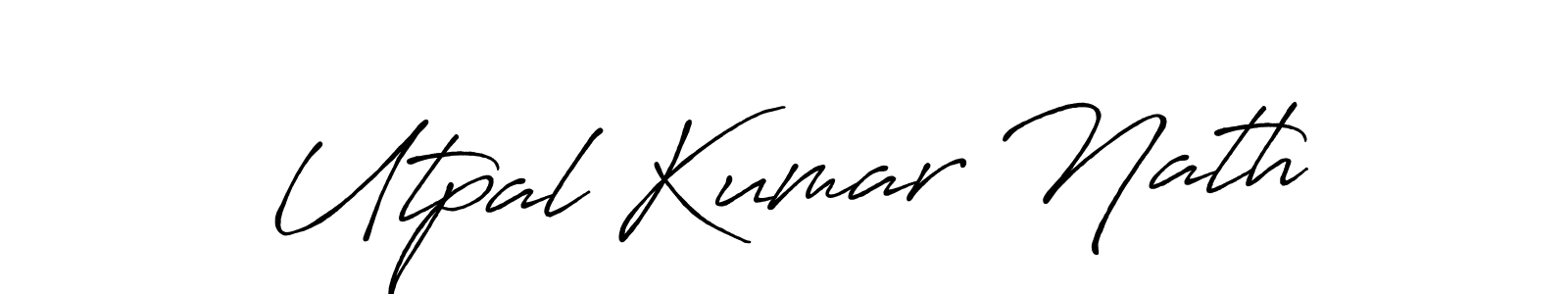 How to make Utpal Kumar Nath name signature. Use Antro_Vectra_Bolder style for creating short signs online. This is the latest handwritten sign. Utpal Kumar Nath signature style 7 images and pictures png