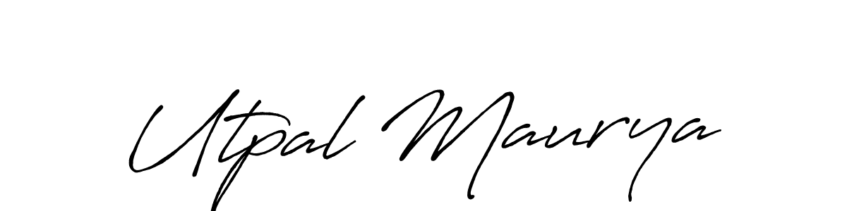 Utpal Maurya stylish signature style. Best Handwritten Sign (Antro_Vectra_Bolder) for my name. Handwritten Signature Collection Ideas for my name Utpal Maurya. Utpal Maurya signature style 7 images and pictures png