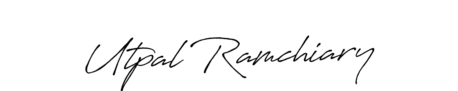 Use a signature maker to create a handwritten signature online. With this signature software, you can design (Antro_Vectra_Bolder) your own signature for name Utpal Ramchiary. Utpal Ramchiary signature style 7 images and pictures png