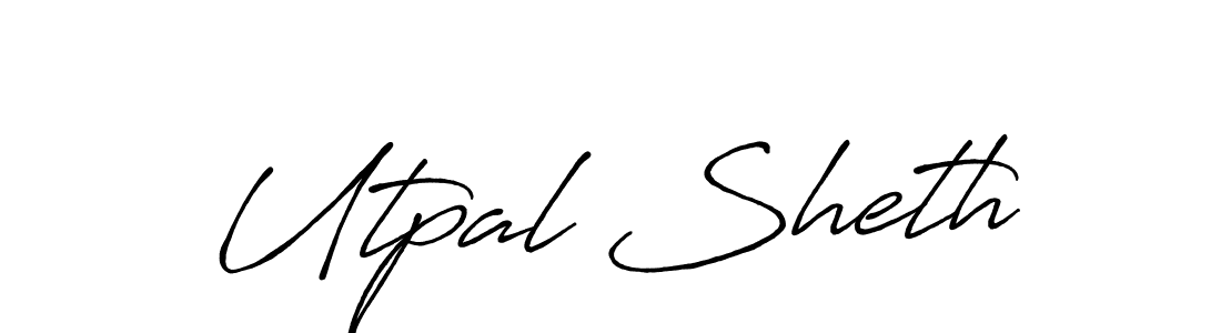 How to make Utpal Sheth name signature. Use Antro_Vectra_Bolder style for creating short signs online. This is the latest handwritten sign. Utpal Sheth signature style 7 images and pictures png