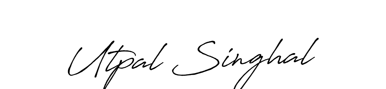 How to make Utpal Singhal name signature. Use Antro_Vectra_Bolder style for creating short signs online. This is the latest handwritten sign. Utpal Singhal signature style 7 images and pictures png