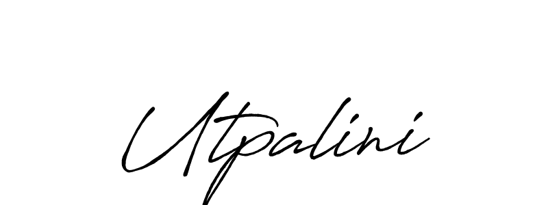 Use a signature maker to create a handwritten signature online. With this signature software, you can design (Antro_Vectra_Bolder) your own signature for name Utpalini. Utpalini signature style 7 images and pictures png