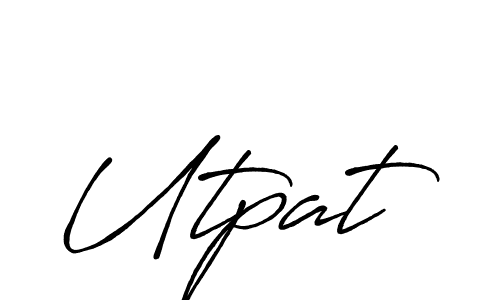 How to make Utpat name signature. Use Antro_Vectra_Bolder style for creating short signs online. This is the latest handwritten sign. Utpat signature style 7 images and pictures png