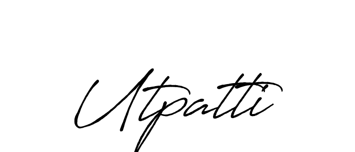 The best way (Antro_Vectra_Bolder) to make a short signature is to pick only two or three words in your name. The name Utpatti include a total of six letters. For converting this name. Utpatti signature style 7 images and pictures png