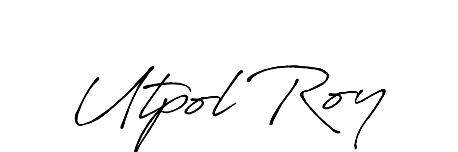 Create a beautiful signature design for name Utpol Roy. With this signature (Antro_Vectra_Bolder) fonts, you can make a handwritten signature for free. Utpol Roy signature style 7 images and pictures png