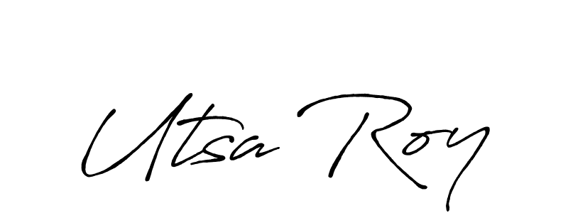 Utsa Roy stylish signature style. Best Handwritten Sign (Antro_Vectra_Bolder) for my name. Handwritten Signature Collection Ideas for my name Utsa Roy. Utsa Roy signature style 7 images and pictures png