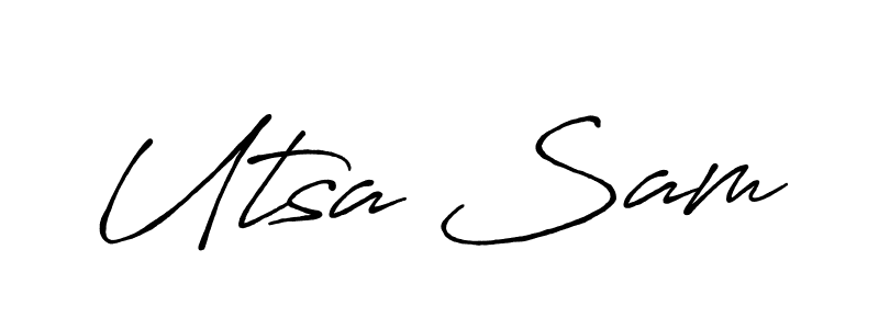 This is the best signature style for the Utsa Sam name. Also you like these signature font (Antro_Vectra_Bolder). Mix name signature. Utsa Sam signature style 7 images and pictures png