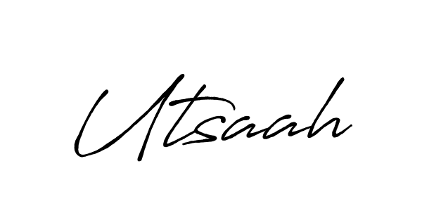 Utsaah stylish signature style. Best Handwritten Sign (Antro_Vectra_Bolder) for my name. Handwritten Signature Collection Ideas for my name Utsaah. Utsaah signature style 7 images and pictures png