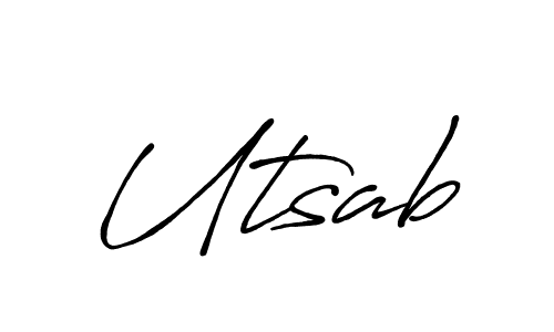 The best way (Antro_Vectra_Bolder) to make a short signature is to pick only two or three words in your name. The name Utsab include a total of six letters. For converting this name. Utsab signature style 7 images and pictures png