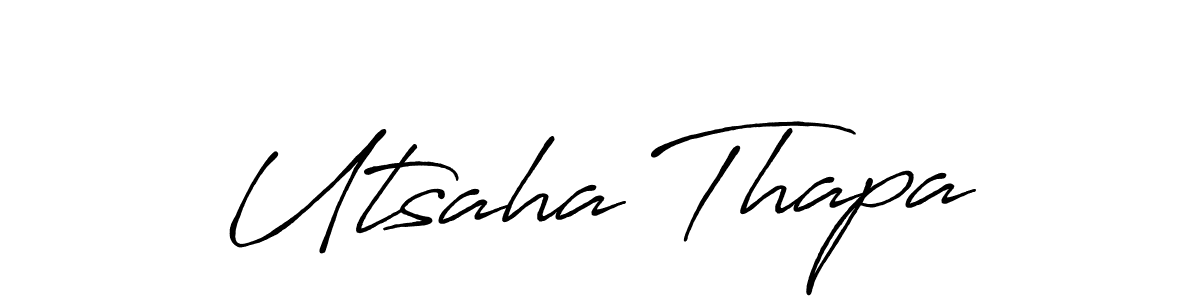 You should practise on your own different ways (Antro_Vectra_Bolder) to write your name (Utsaha Thapa) in signature. don't let someone else do it for you. Utsaha Thapa signature style 7 images and pictures png