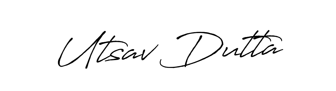 You should practise on your own different ways (Antro_Vectra_Bolder) to write your name (Utsav Dutta) in signature. don't let someone else do it for you. Utsav Dutta signature style 7 images and pictures png
