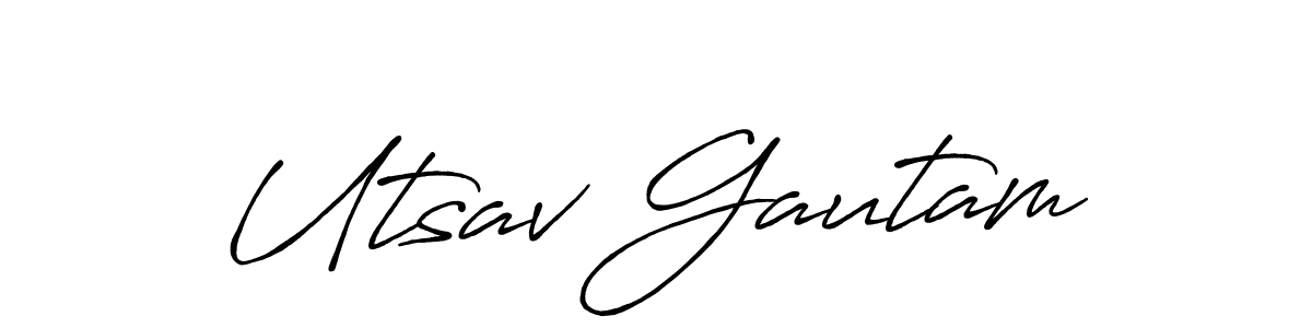 Also we have Utsav Gautam name is the best signature style. Create professional handwritten signature collection using Antro_Vectra_Bolder autograph style. Utsav Gautam signature style 7 images and pictures png