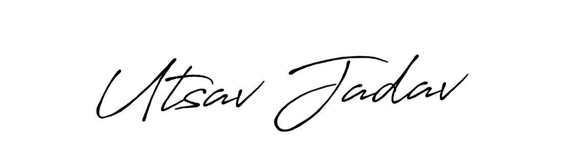 Create a beautiful signature design for name Utsav Jadav. With this signature (Antro_Vectra_Bolder) fonts, you can make a handwritten signature for free. Utsav Jadav signature style 7 images and pictures png