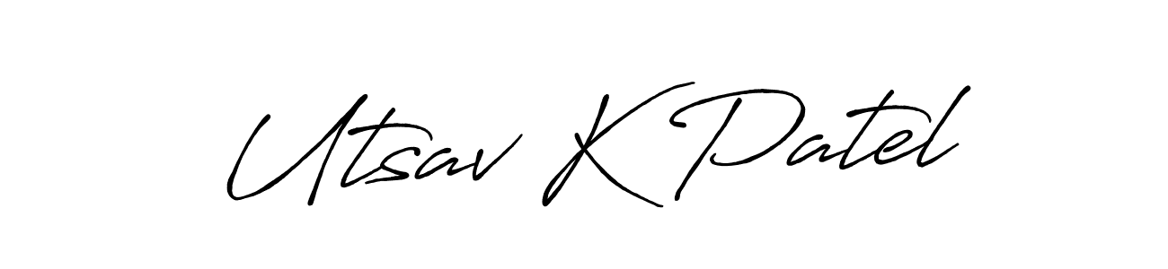 Also we have Utsav K Patel name is the best signature style. Create professional handwritten signature collection using Antro_Vectra_Bolder autograph style. Utsav K Patel signature style 7 images and pictures png